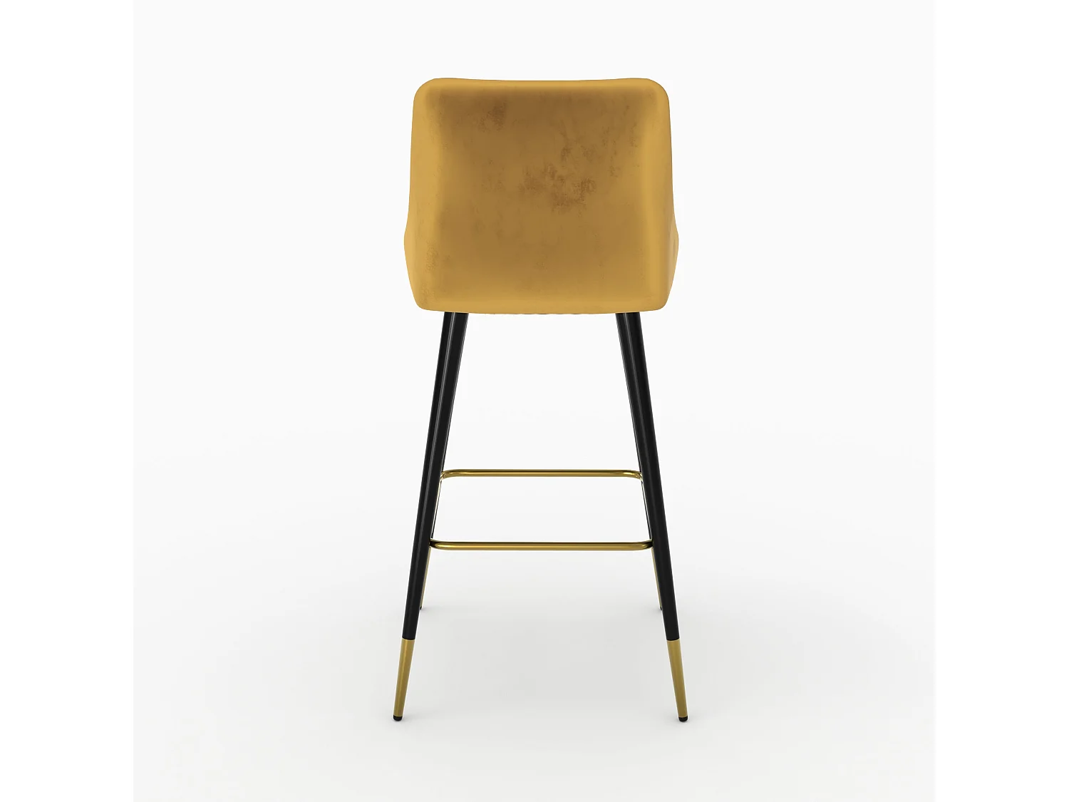 Juego de 2 sillas de bar de terciopelo amarillo curry 78 cm - Aristote