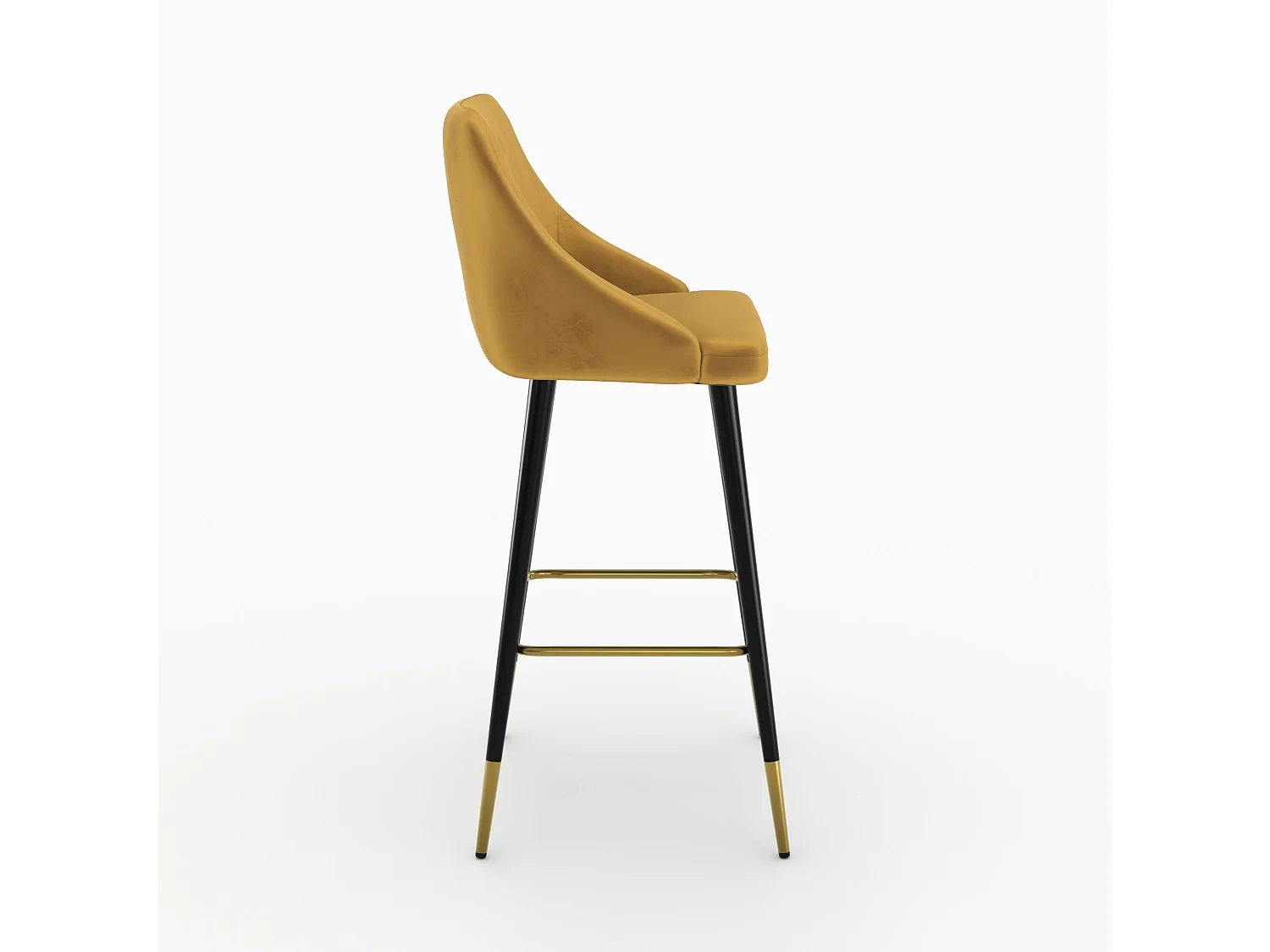 Juego de 2 sillas de bar de terciopelo amarillo curry 78 cm - Aristote