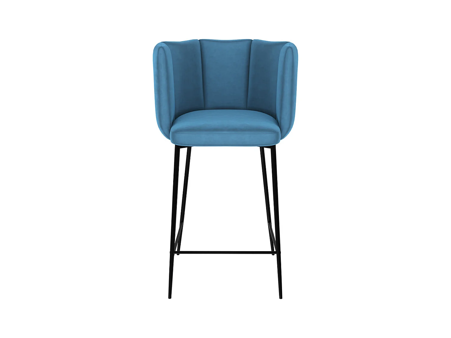 Set de 2 sillas para isla de cocina de terciopelo azul 65 cm - Rosy