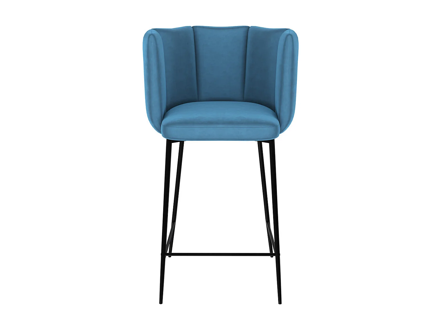 Lot de 2 chaises pour îlot central 67 cm en velours bleu - Rosy