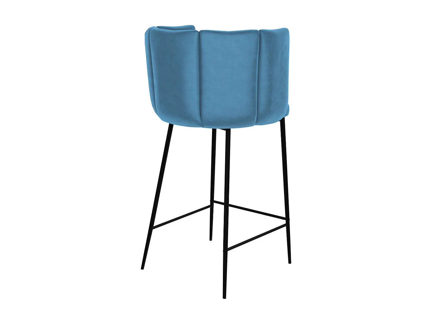 Lot de 2 chaises pour îlot central 67 cm en velours bleu - Rosy