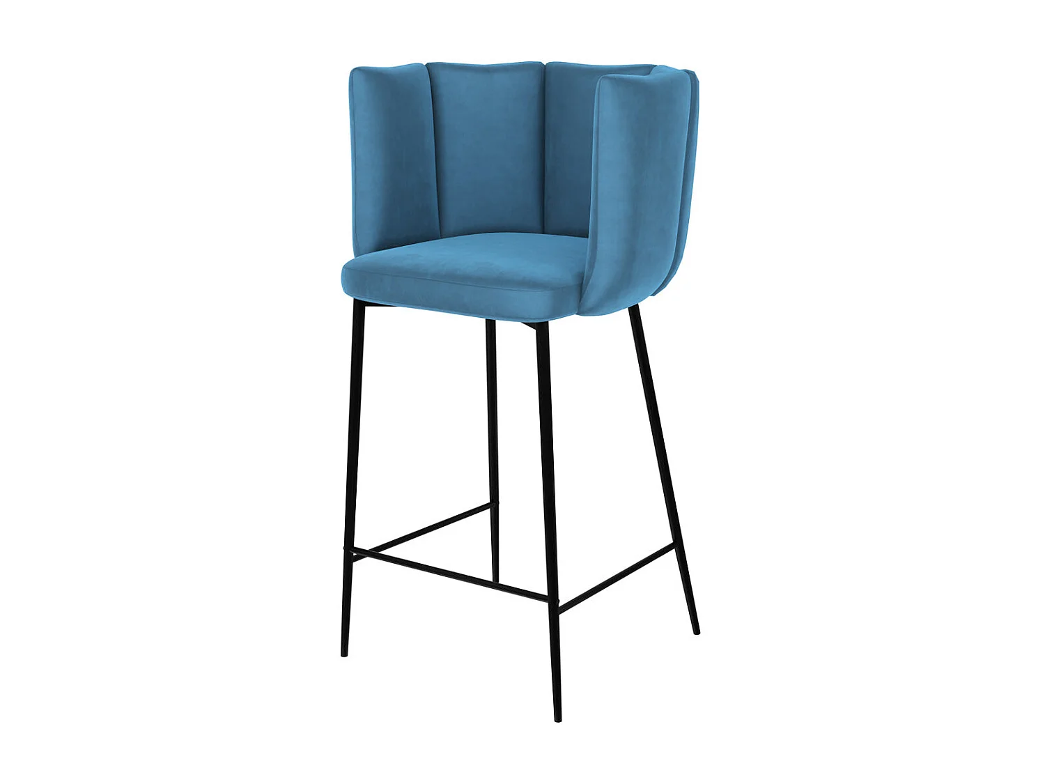 Set di 2 sedie per isola centrale 67 cm in velluto blu - Rosy