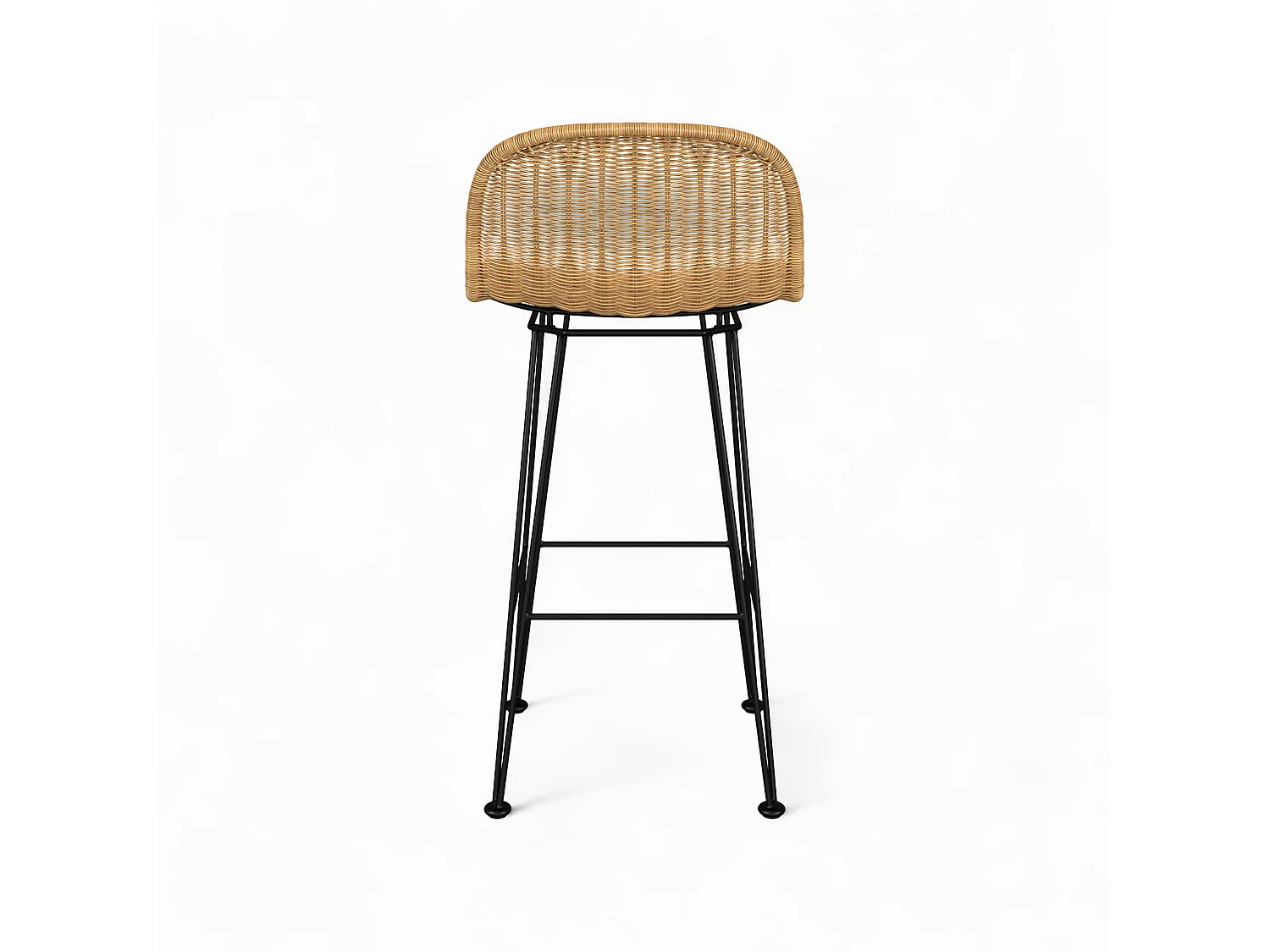 Set di 2 sgabelli da bar 76 cm in resina intrecciata marrone - Jigani