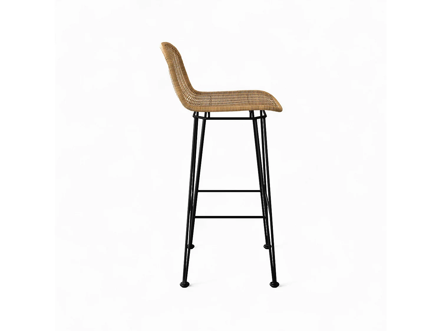 Set di 2 sgabelli da bar 76 cm in resina intrecciata marrone - Jigani