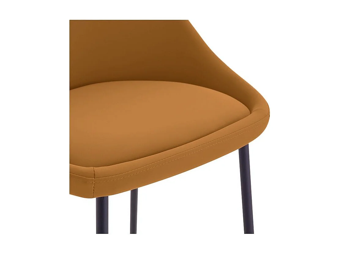 Lot de 2 chaises pour îlot central 65 cm en cuir synthétique cannelle - Misty