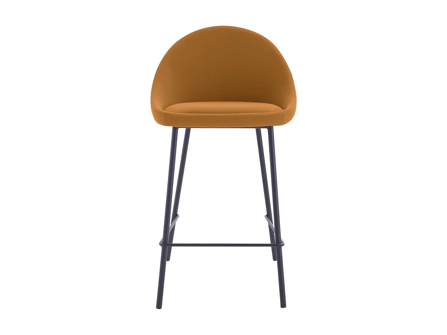 Lot de 2 chaises pour îlot central 65 cm en cuir synthétique cannelle - Misty