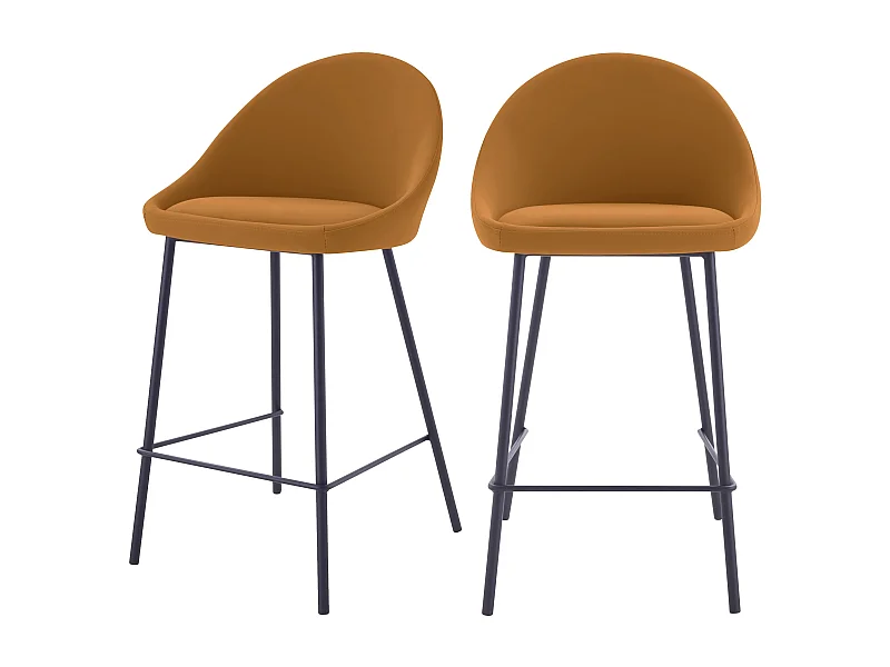 Set di 2 sedie per isola centrale in pelle sintetica cinnamon 65 cm - Misty