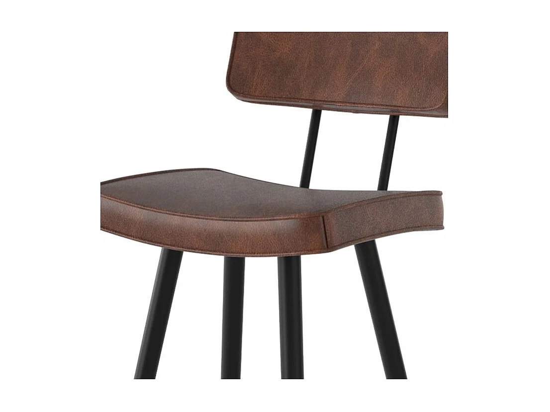 Set de 2 sillas de bar de cuero sintético marrón 76 cm - Texas