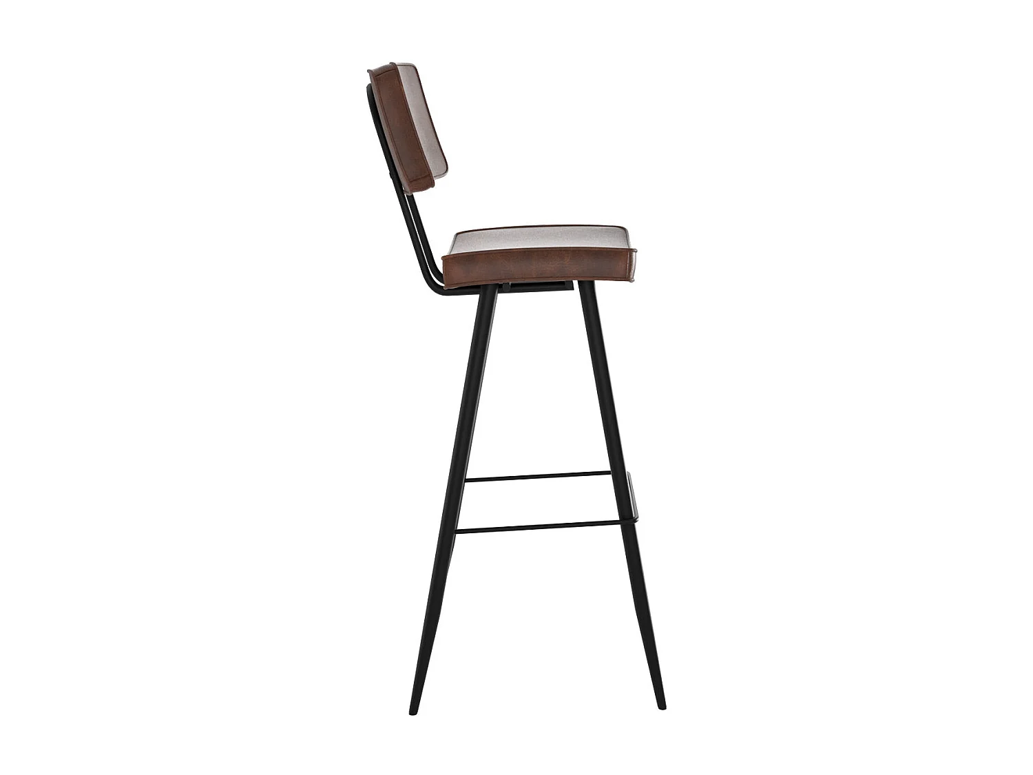 Set de 2 sillas de bar de cuero sintético marrón 76 cm - Texas