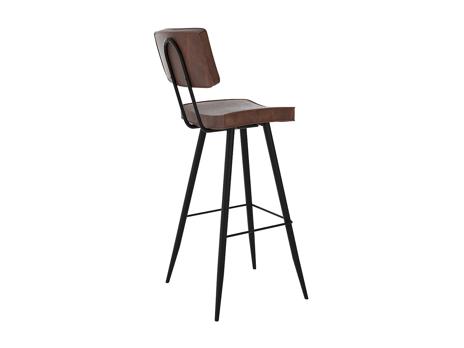 Lot de 2 chaises de bar marron en cuir synthétique 75.5 cm - Texas