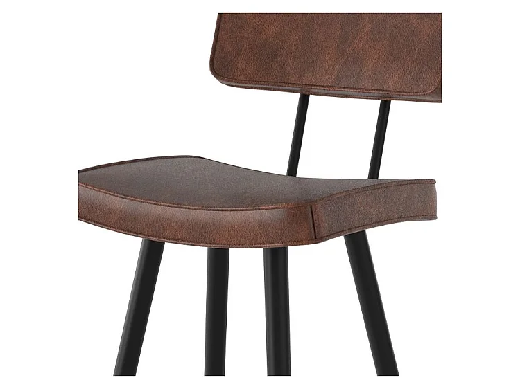 Set de 2 sillas de bar de cuero sintético marrón 76 cm - Texas