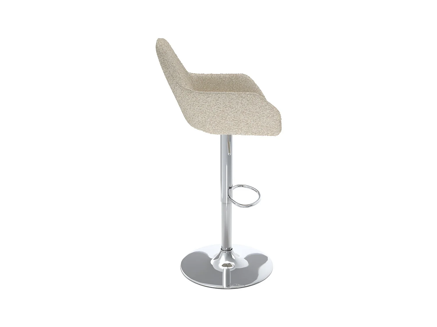 Lot de 2 chaises de bar effet laine bouclette blanc cassé 63/83 cm - Adam