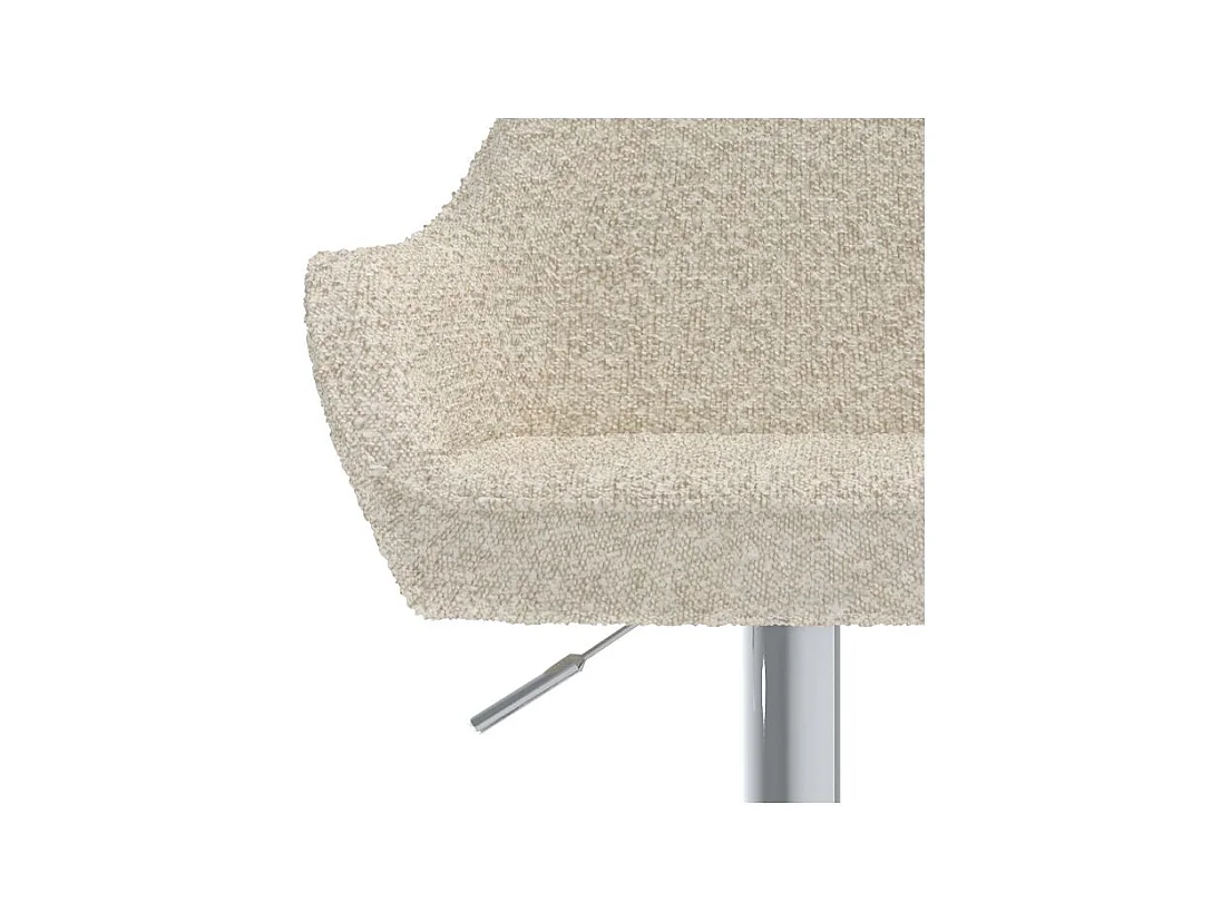 Lot de 2 chaises de bar effet laine bouclette blanc cassé 63/83 cm - Adam