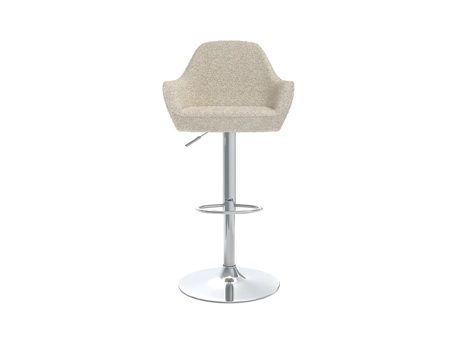 Lot de 2 chaises de bar effet laine bouclette blanc cassé 63/83 cm - Adam