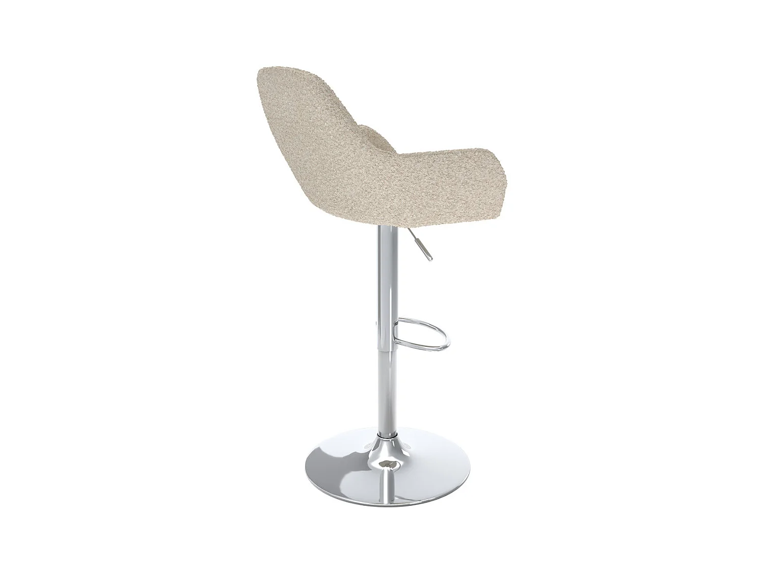 Lot de 2 chaises de bar effet laine bouclette blanc cassé 63/83 cm - Adam