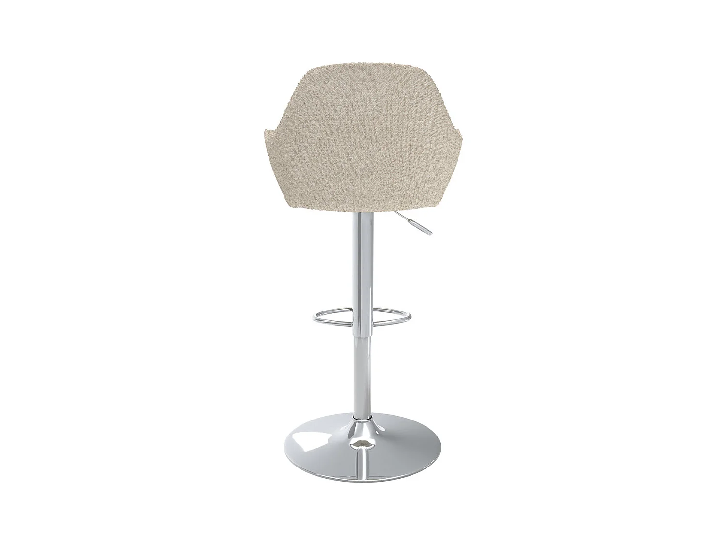 Lot de 2 chaises de bar effet laine bouclette blanc cassé 63/83 cm - Adam