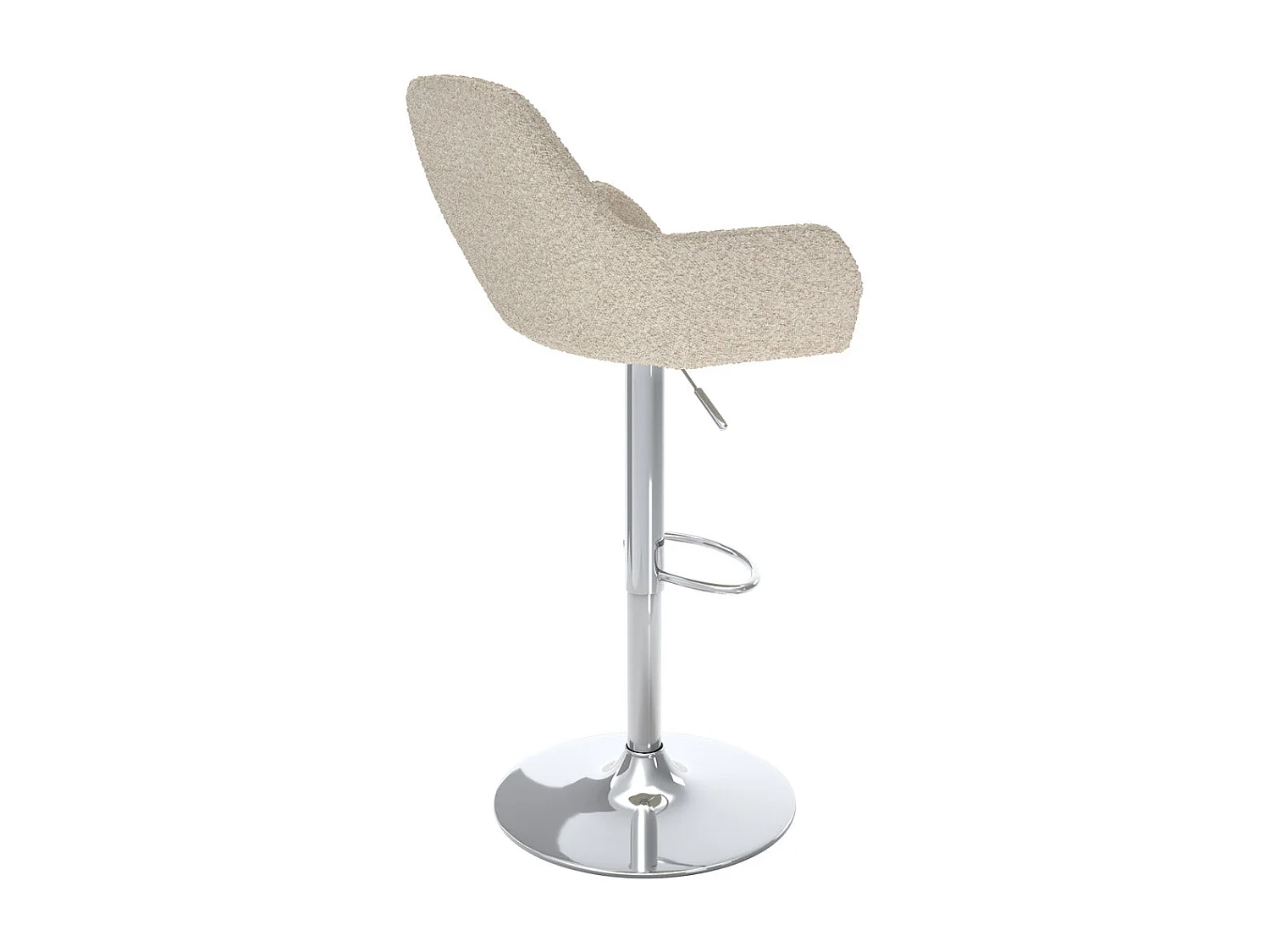 Lot de 2 chaises de bar effet laine bouclette blanc cassé 63/83 cm - Adam