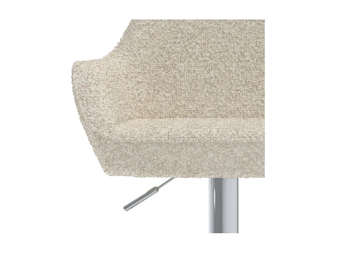 Lot de 2 chaises de bar effet laine bouclette blanc cassé 63/83 cm - Adam