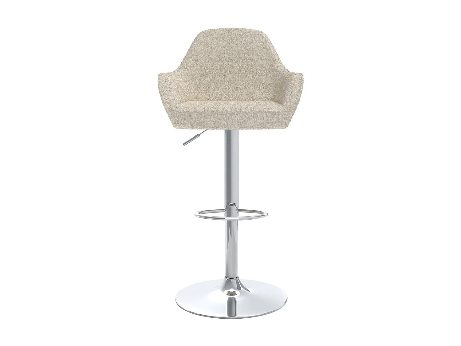 Lot de 2 chaises de bar effet laine bouclette blanc cassé 63/83 cm - Adam
