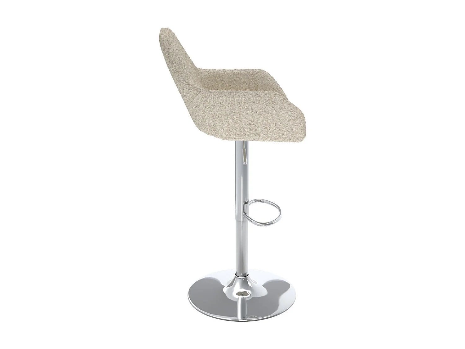 Lot de 2 chaises de bar effet laine bouclette blanc cassé 63/83 cm - Adam