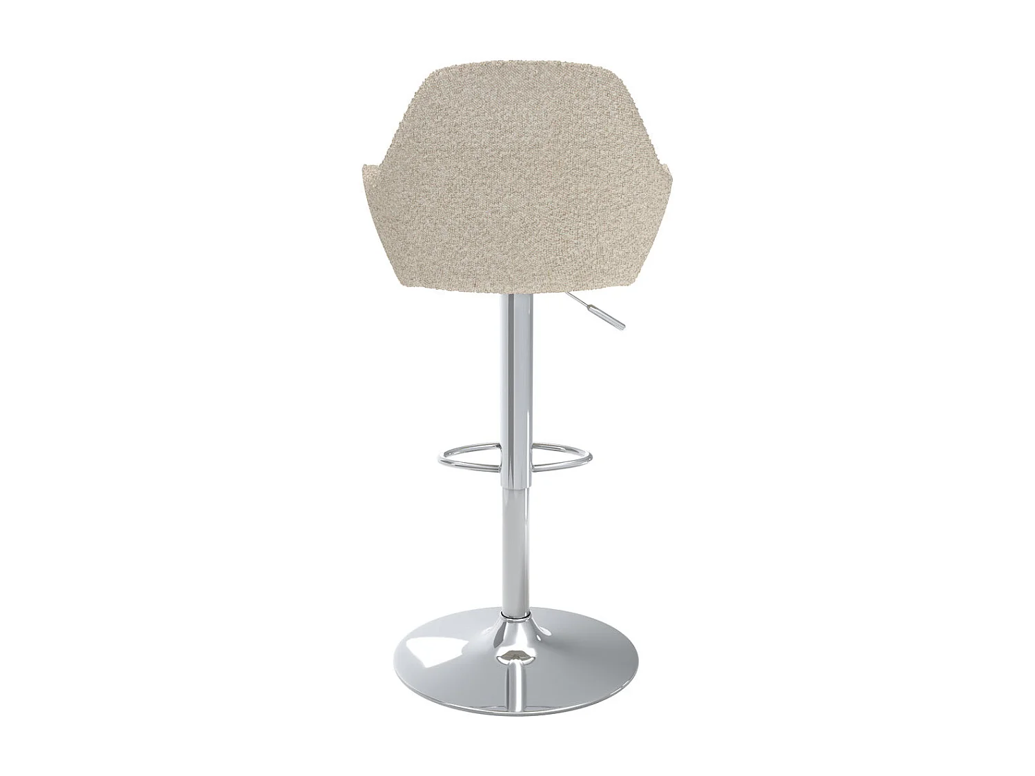 Lot de 2 chaises de bar effet laine bouclette blanc cassé 63/83 cm - Adam