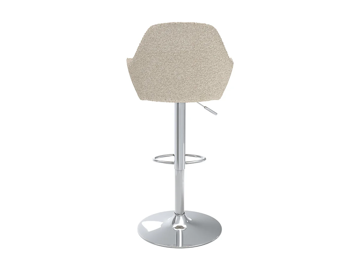 Lot de 2 chaises de bar effet laine bouclette blanc cassé 63/83 cm - Adam