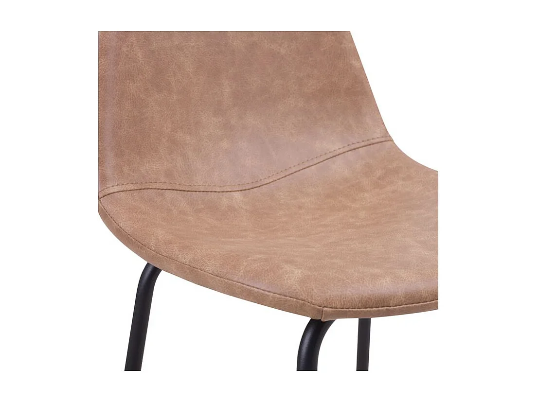 Lot de 2 chaises pour îlot central 65 cm en cuir synthétique taupe - Henrik