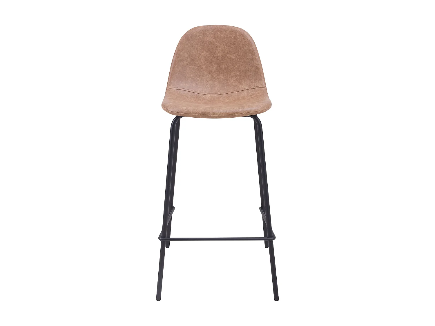 Lot de 2 chaises pour îlot central 65 cm en cuir synthétique taupe - Henrik