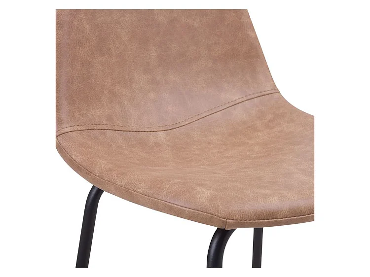 Set di 2 sedie per isola centrale 65 cm in ecopelle taupe - Henrik