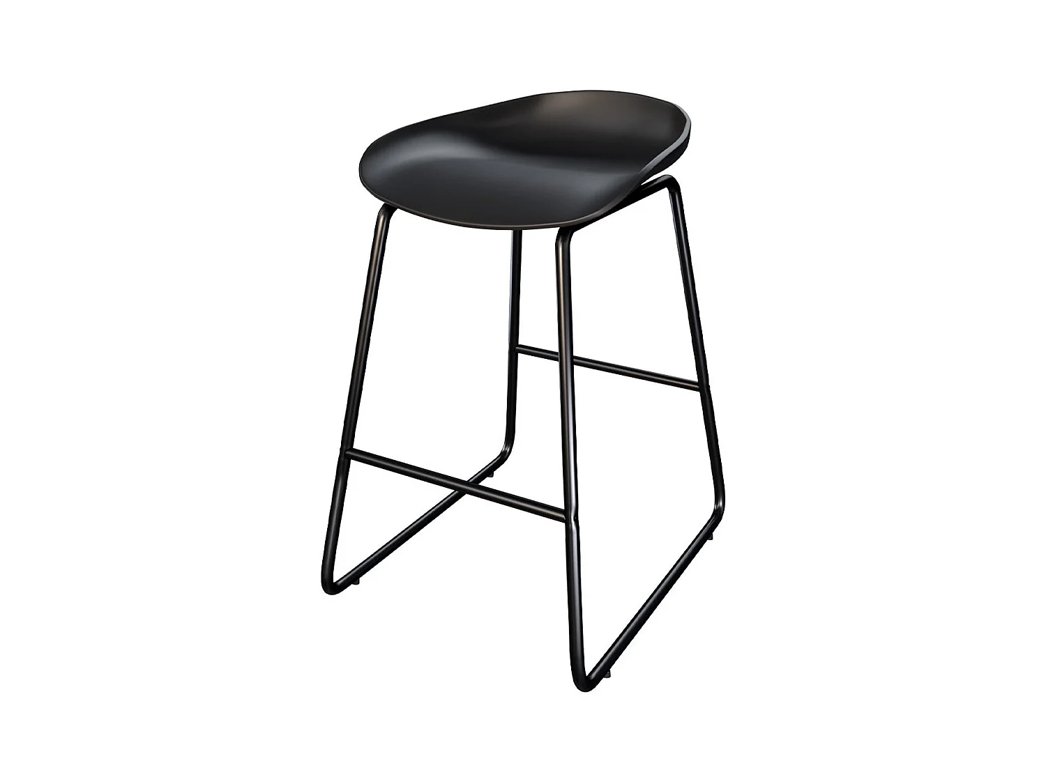 Set de 2 taburetes para isla de cocina de plástico negro 65,5 cm - Yoshi