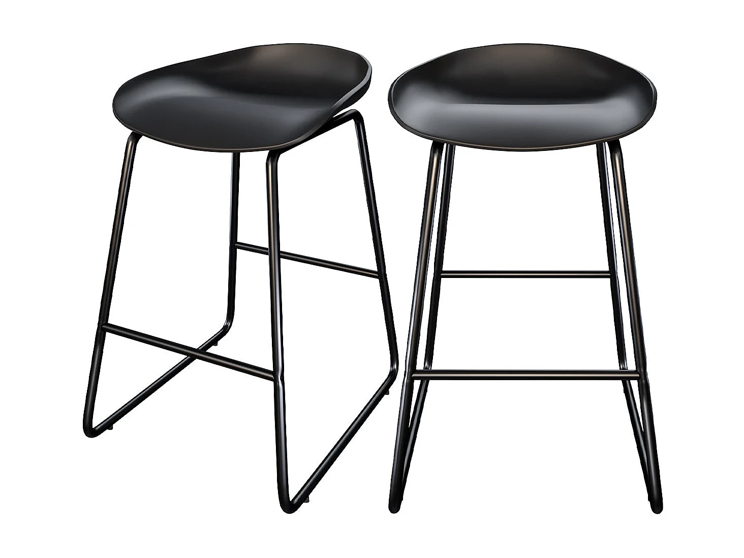 Set di 2 sedie per isola centrale H65,5 cm nere - Yoshi