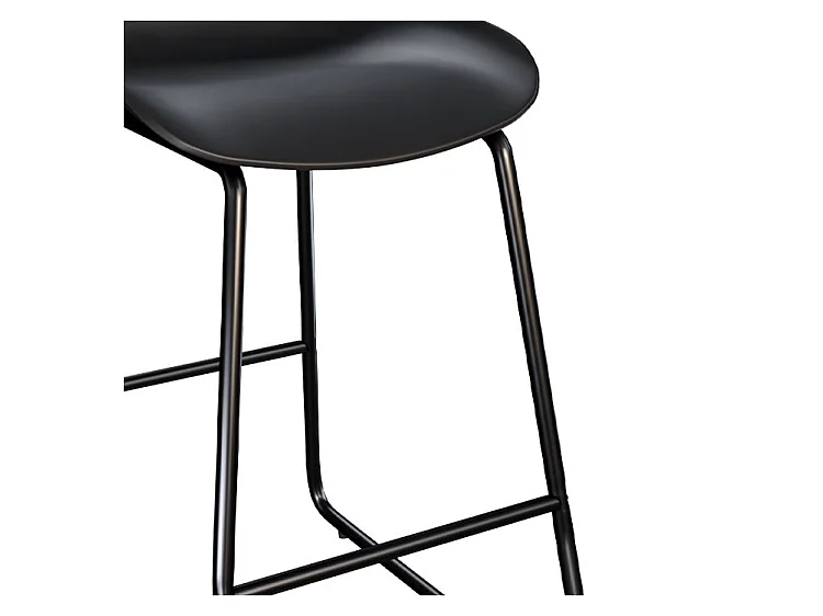 Lot de 2 chaises pour îlot central H65,5 cm noires - Yoshi