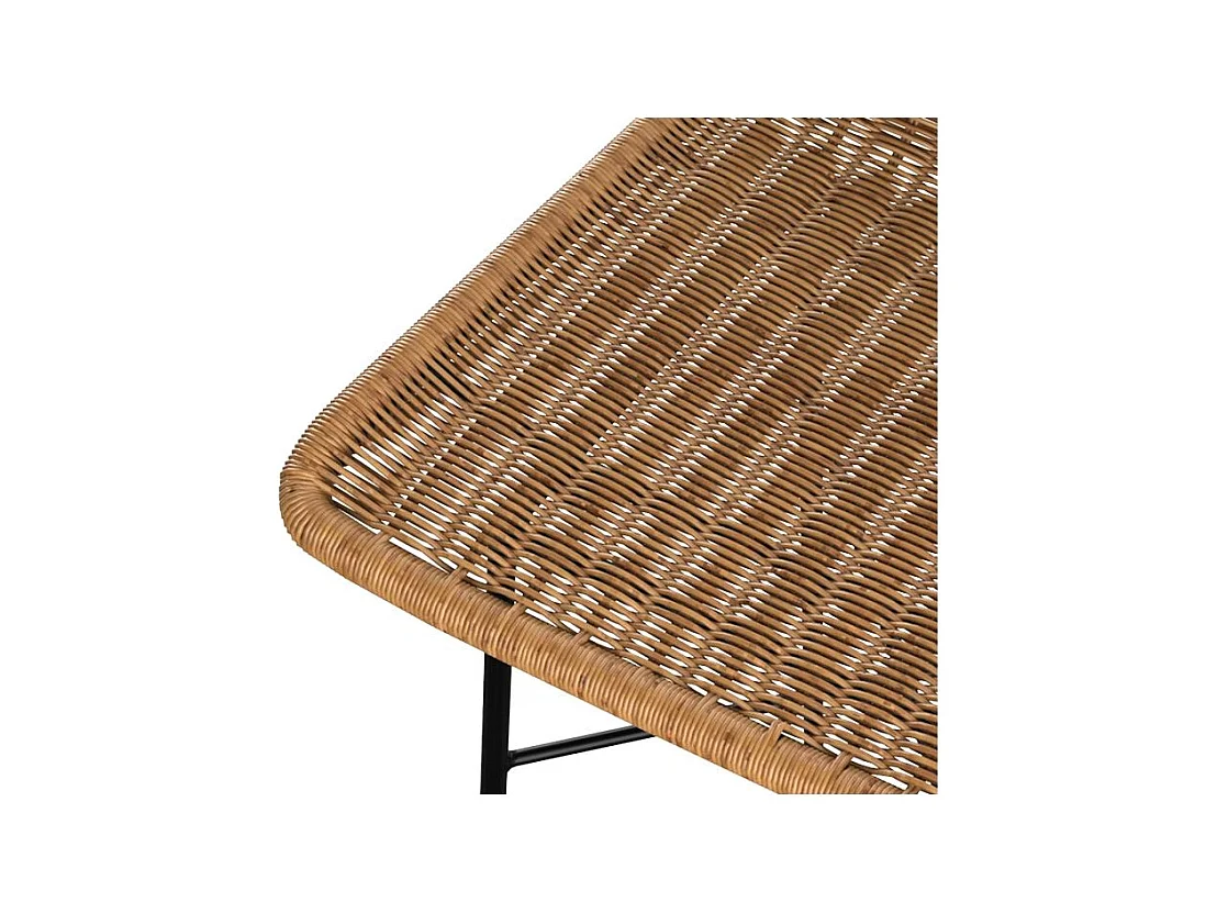 Set de 2 sillas de bar de resina tejida marrón 76 cm - Mandya