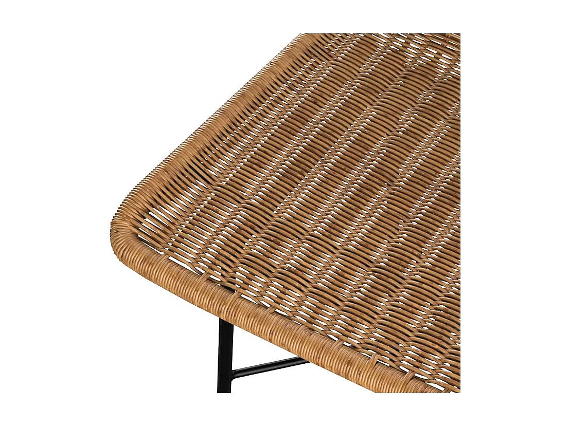 Set di 2 sedie da bar 76 cm in resina intrecciata marrone - Mandya