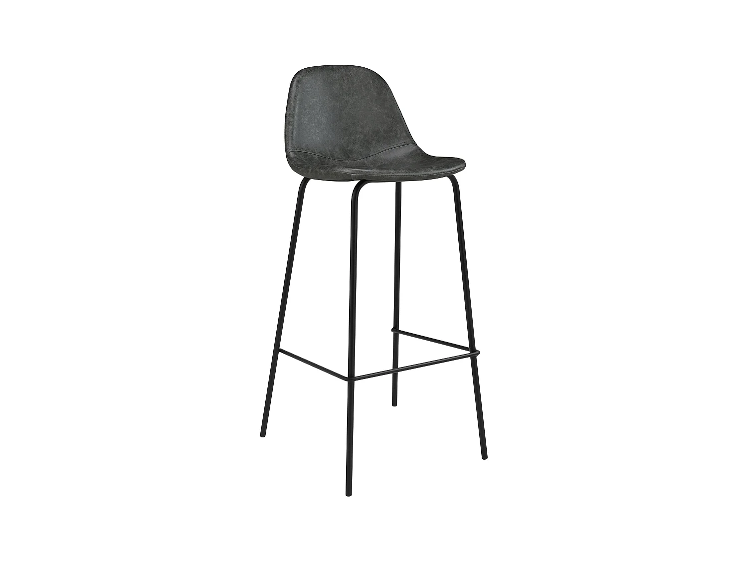 Set di 2 sedie da bar 75 cm in pelle sintetica grigio/nero - Henrik