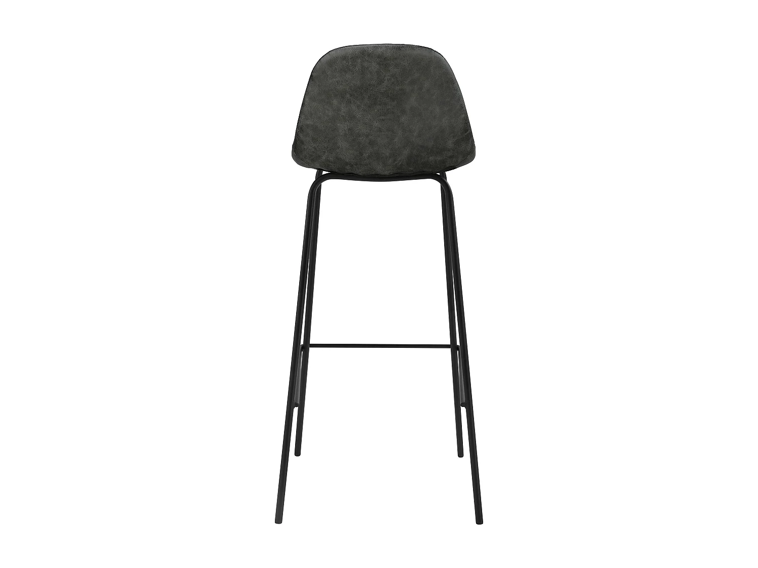 Lot de 2 chaises de bar 75 cm en cuir synthétique gris/noir - Henrik