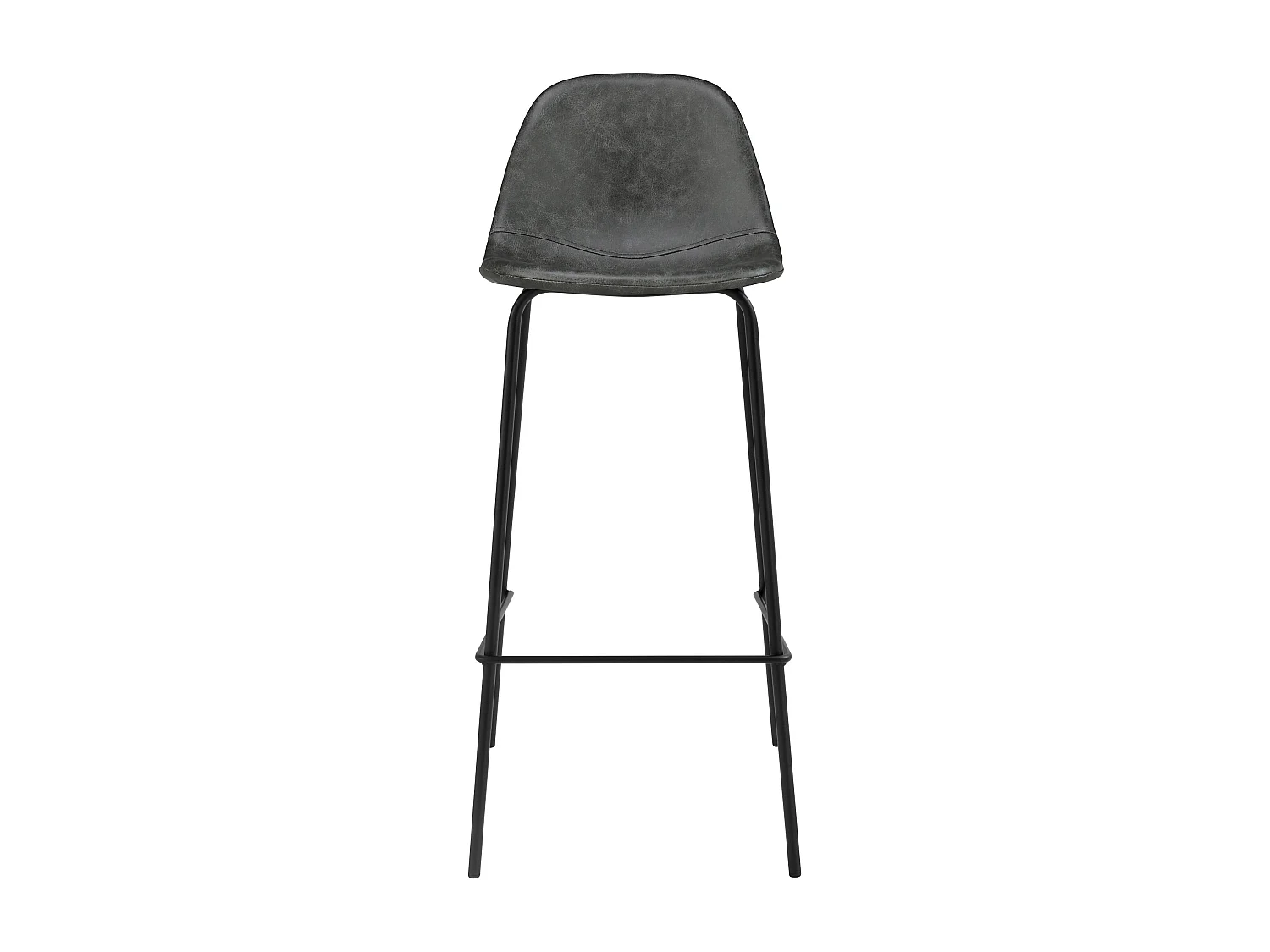 Lot de 2 chaises de bar 75 cm en cuir synthétique gris/noir - Henrik
