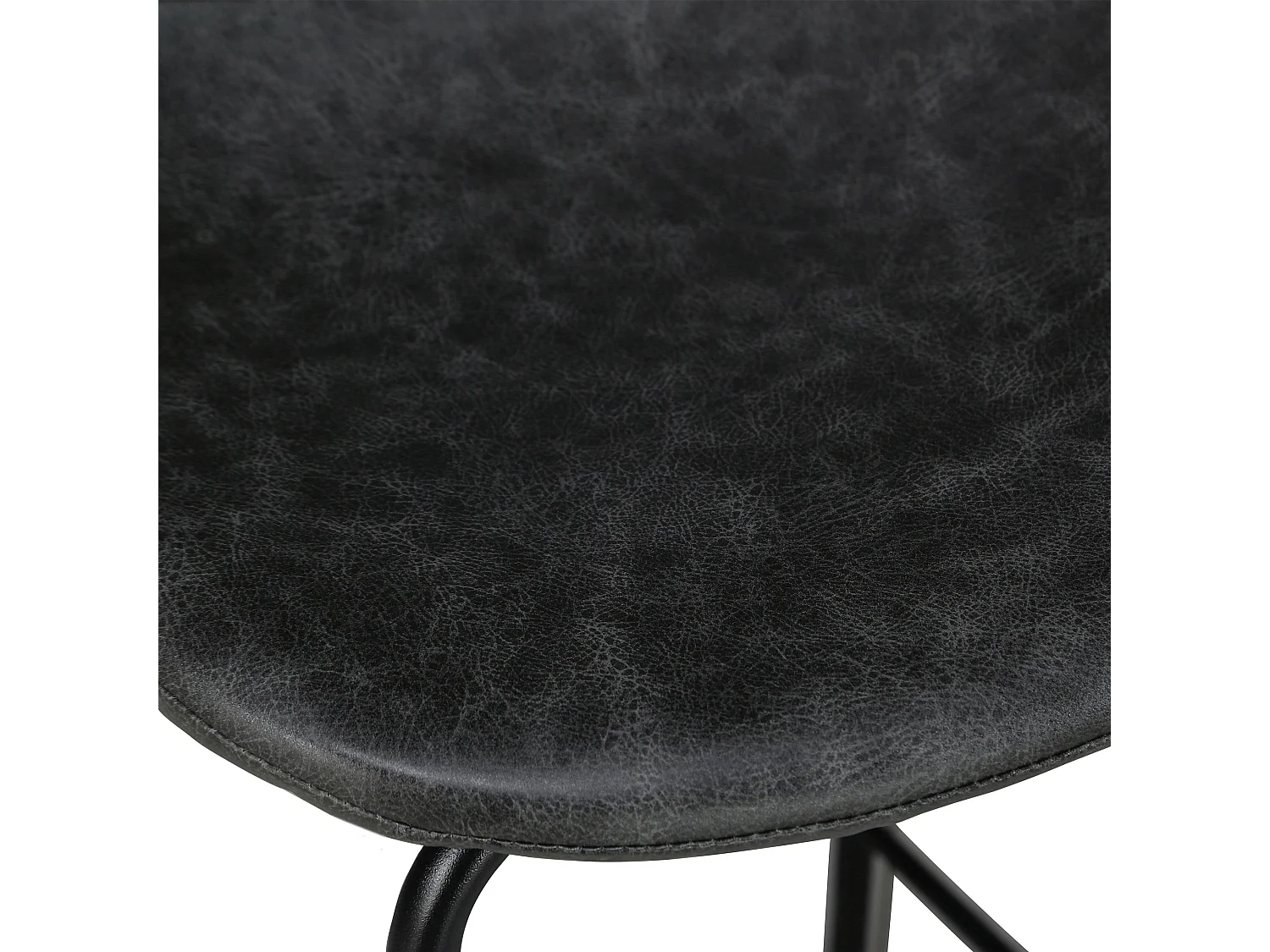 Lot de 2 chaises de bar 75 cm en cuir synthétique gris/noir - Henrik