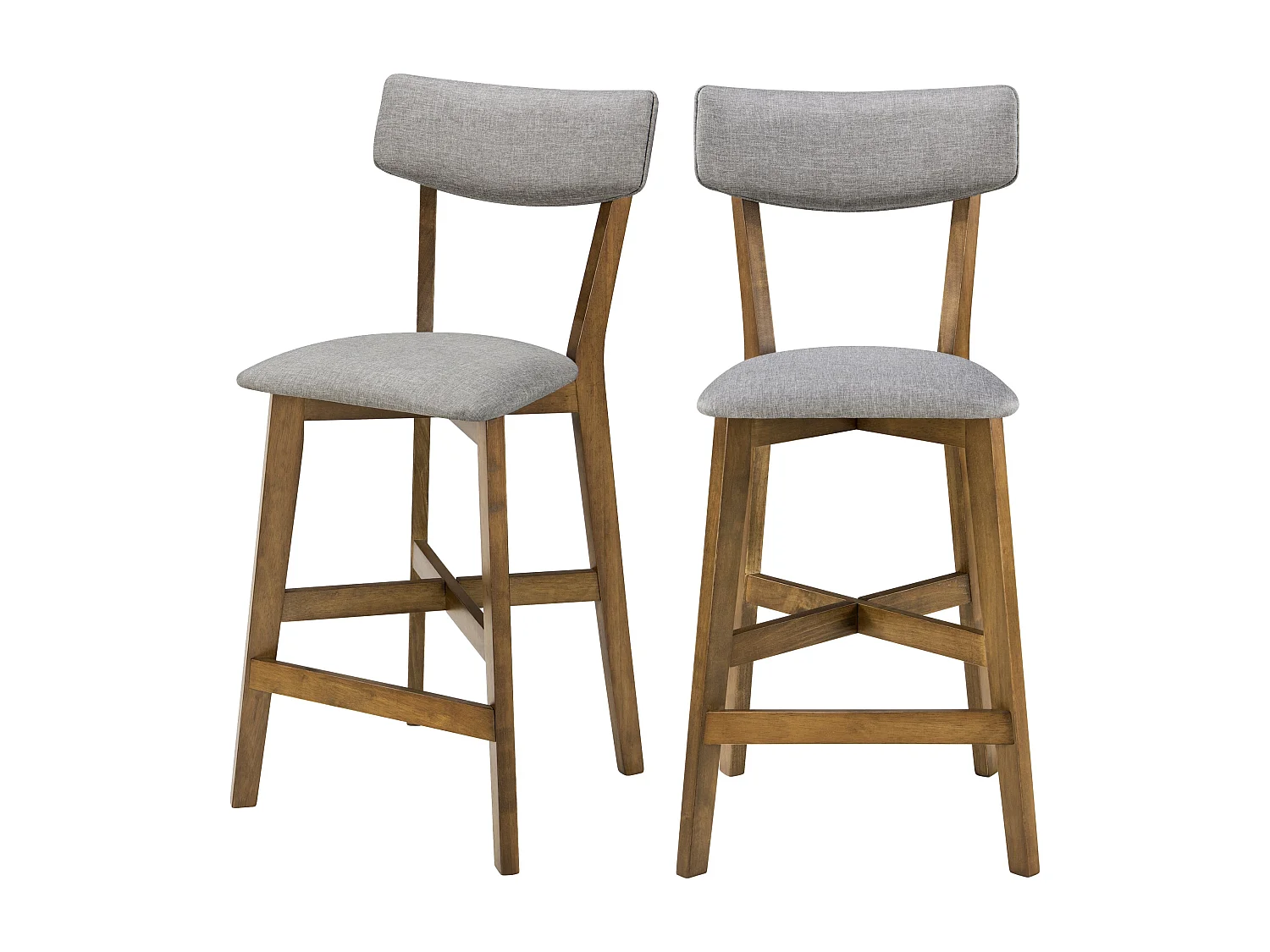 Lot de 2 chaises pour îlot central 68 cm en tissu gris foncé - Elmer