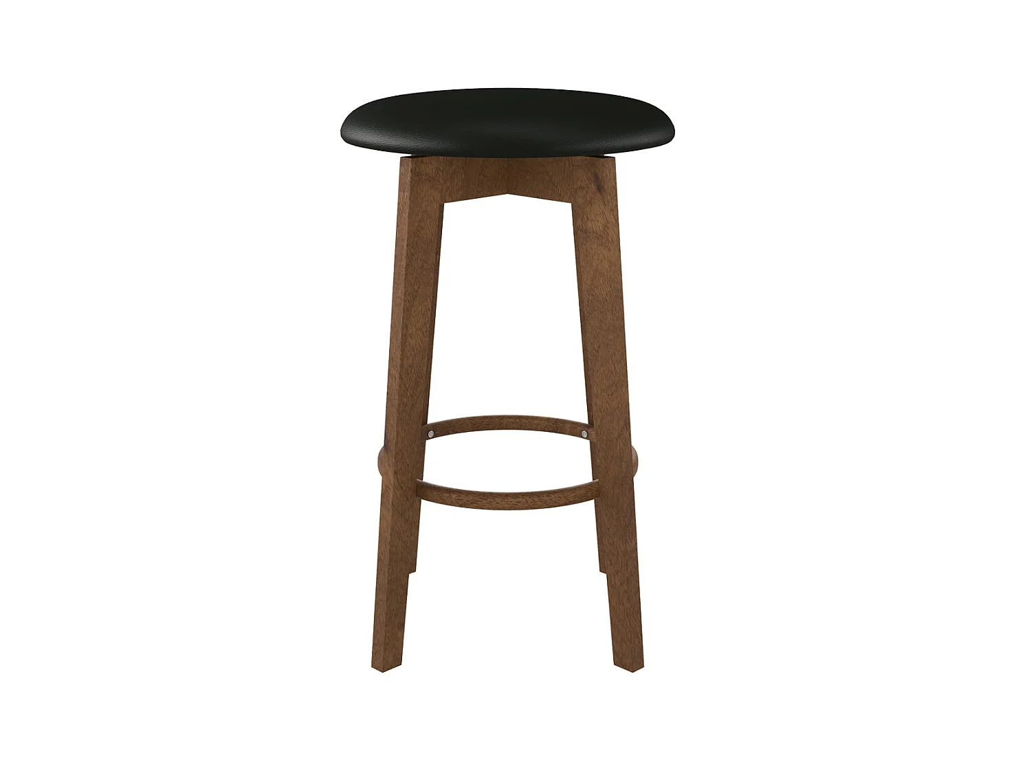 Lot de 2 tabourets pour îlot central 66 cm en cuir synthétique noir - Vahina