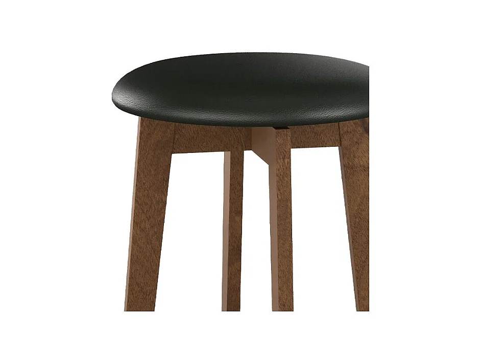 Lot de 2 tabourets pour îlot central 66 cm en cuir synthétique noir - Vahina