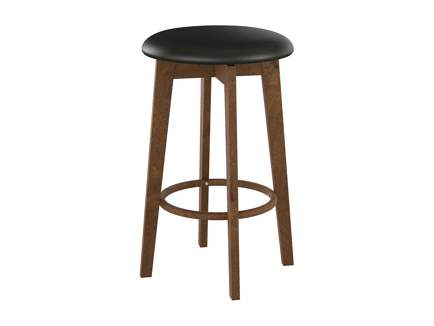 Lot de 2 tabourets pour îlot central 66 cm en cuir synthétique noir - Vahina