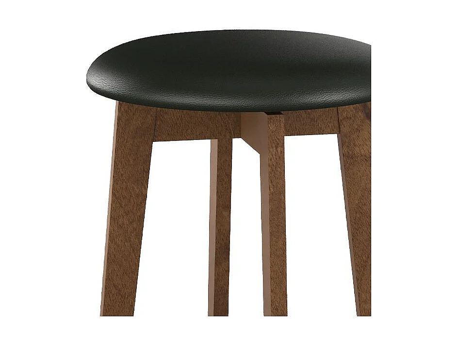 Lot de 2 tabourets pour îlot central 66 cm en cuir synthétique noir - Vahina