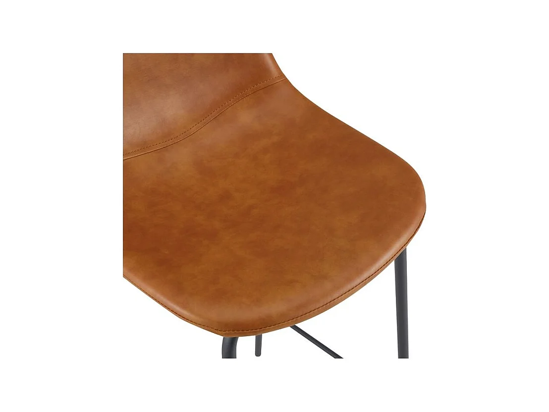 Set di 2 sedie da bar 75 cm in pelle sintetica cammello - Henrik