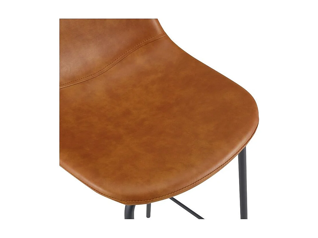 Set di 2 sedie da bar 75 cm in pelle sintetica cammello - Henrik