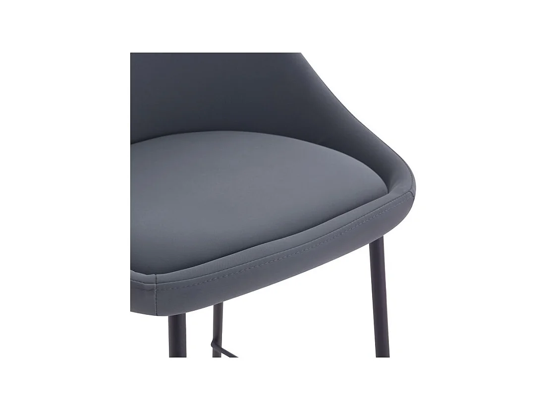 Set de 2 taburetes para isla de cocina en cuero sintético gris 65 cm - Misty