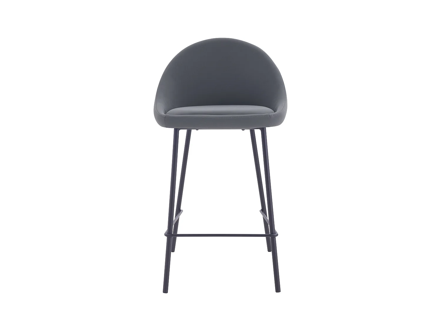 Set di 2 sedie per isola centrale in pelle sintetica grigia 65 cm - Misty