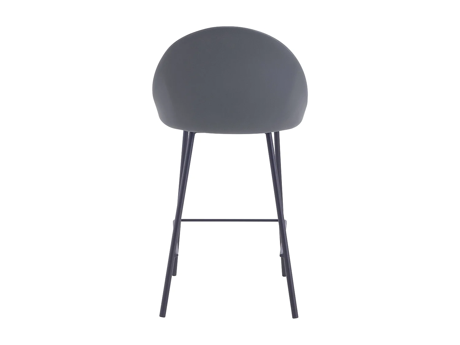 Lot de 2 chaises pour îlot central 65 cm en cuir synthétique gris - Misty