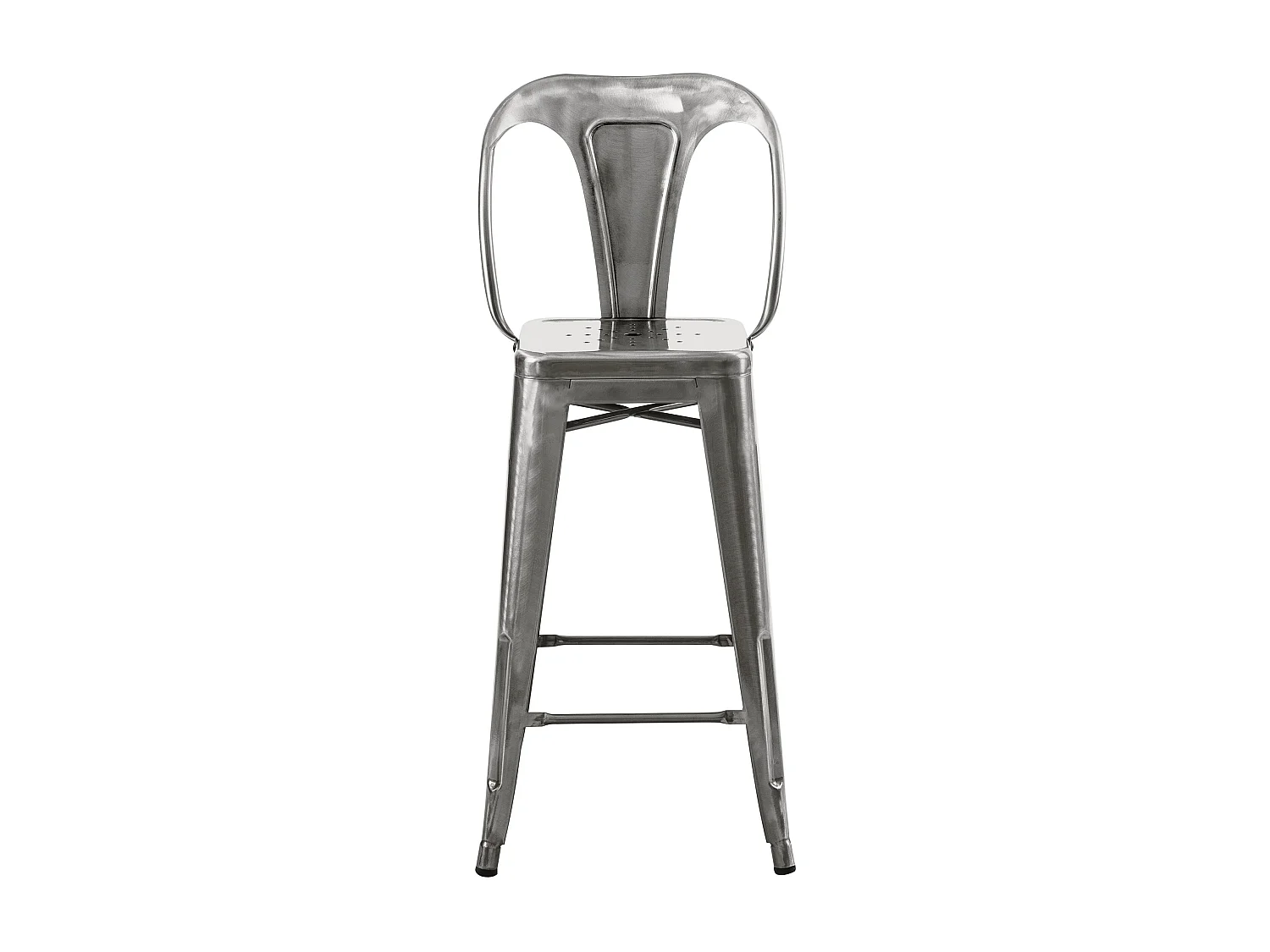 Set de 2 taburetes para isla de cocina en metal cromado 67 cm - Indus