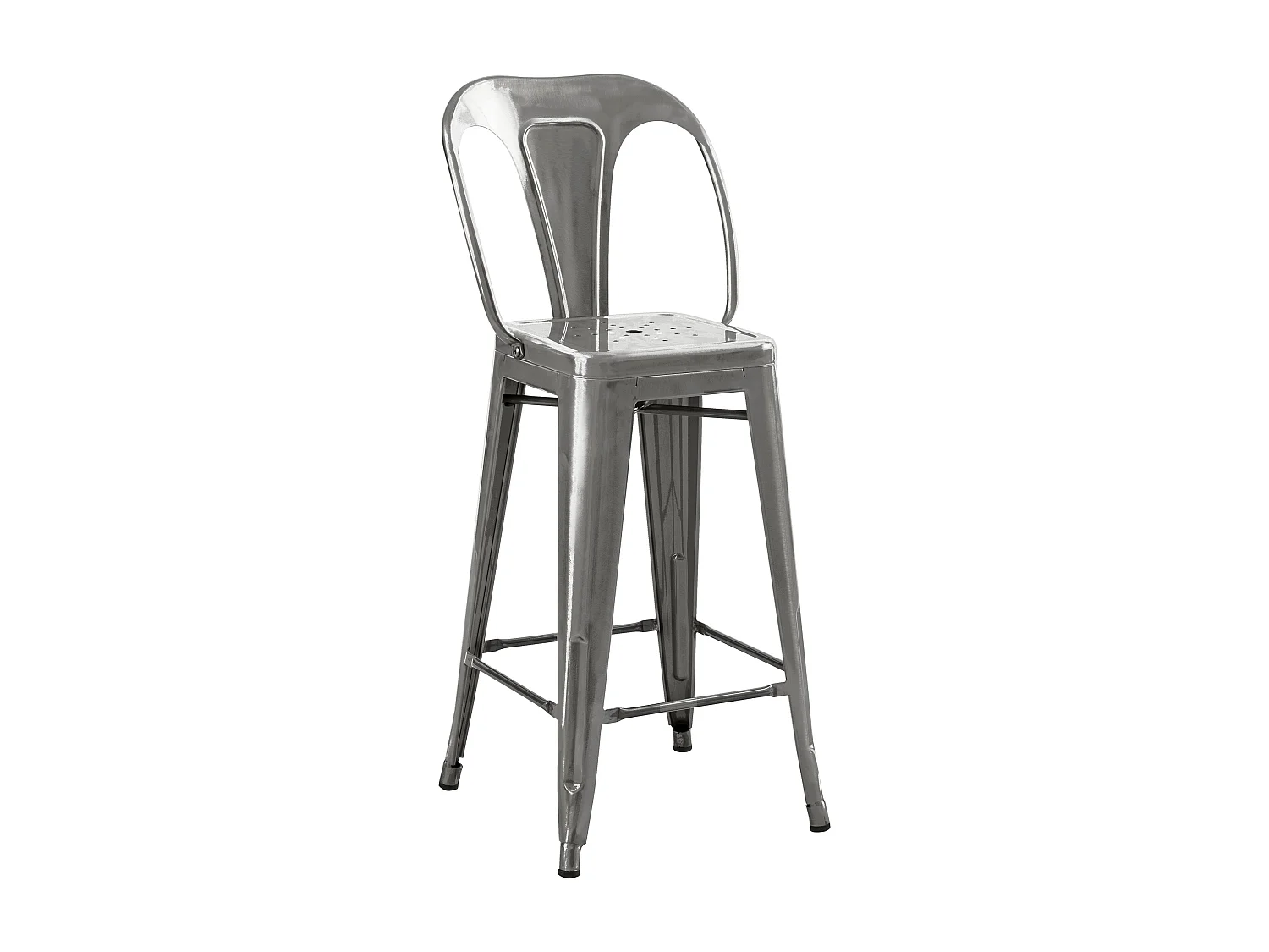 Set de 2 taburetes para isla de cocina en metal cromado 67 cm - Indus